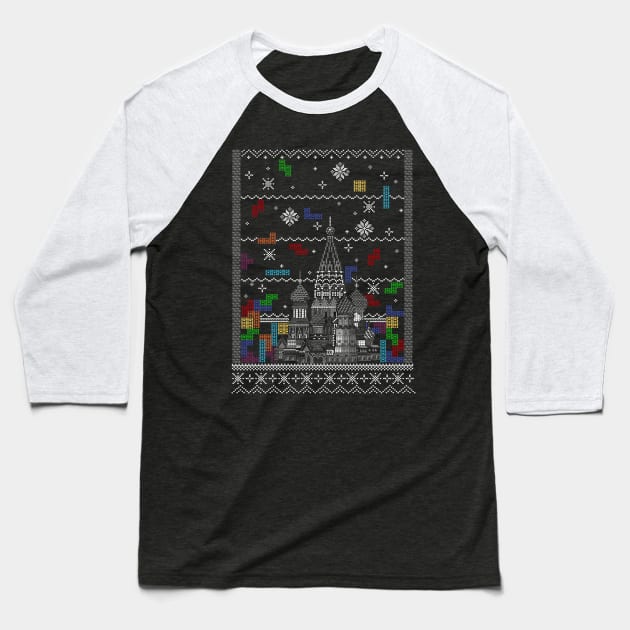 Jingle Bell Block Baseball T-Shirt by sketchboy01